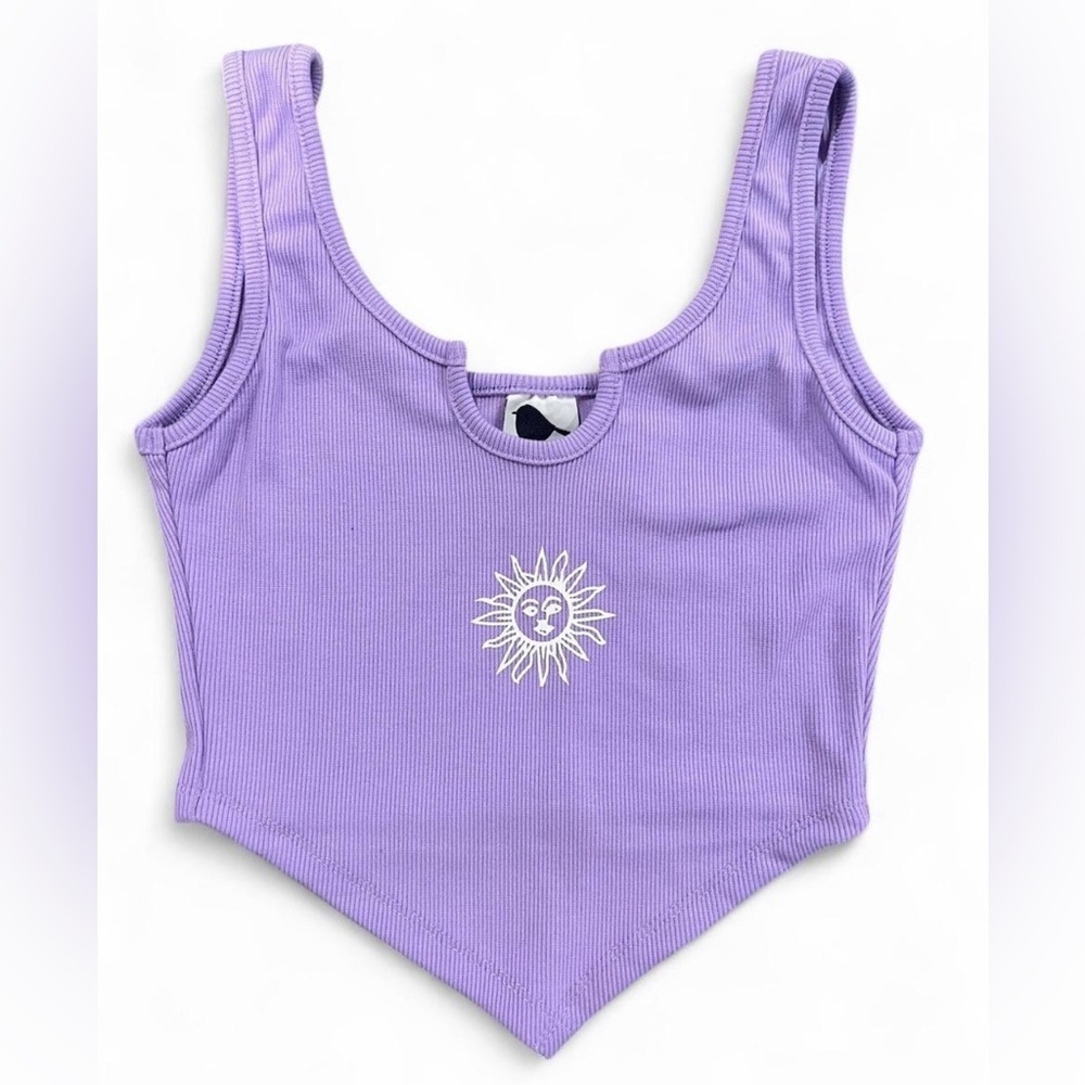 Purple Sun Graphic Design Summer Feminine Girlie Preppy Tank Top